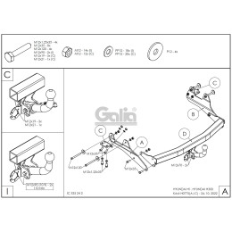H077A GALIA Полностью оцинкованный фаркоп на Hyundai Starex 2008-2018, 2018-2023, Hyundai H1 2008-2018, 2018-2023. Тип шара: A. Установка без снятия и выреза бампера. Нагрузки: 23