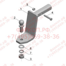HR 01 AVTOS Фаркоп на Hummer H2 2003-2009 без подрезки бампера. Тип шара: H (несъемный сварной). Нагрузки: 2500/150 кг, масса фаркопа 13,5 кг (без электрики в компл