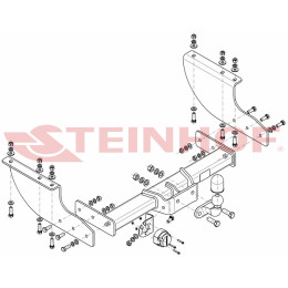 I-018 STEINHOF Фаркоп на Iveco Daily 35S фургон со ступенькой (межосевое: 3520 мм) (свес: 1120 мм) (одинарные колеса) 2014- без снятия и подрезки бампера. Тип шара: 