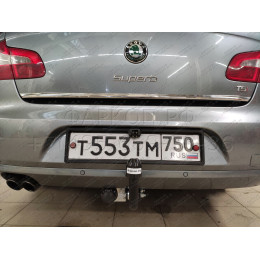 S106-A Лидер-плюс ТСУ для Skoda Octavia II лифтбек (1Z3) 2008-2013, Skoda Superb 2 (3T5) универсал 2009-2015. Требуется подрезка бампера. Нагрузки: 1300/75 кг, масса фаркопа 14,6