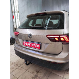 2155-A ORIS Фаркоп на Skoda Kodiaq 2017-2023, Volkswagen Tiguan II 2016-2024, Skoda Karoq 2017-, Seat Ateca 2016- без выреза в бампере. Тип шара: A. Нагрузки: 2530/100 кг, масса фаркопа 18 кг (без