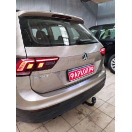 2155-A ORIS Фаркоп на Skoda Kodiaq 2017-2023, Volkswagen Tiguan II 2016-2024, Skoda Karoq 2017-, Seat Ateca 2016- без выреза в бампере. Тип шара: A. Нагрузки: 2530/100 кг, масса фаркопа 18 кг (без