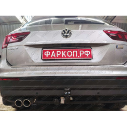 2155-A ORIS Фаркоп на Skoda Kodiaq 2017-2023, Volkswagen Tiguan II 2016-2024, Skoda Karoq 2017-, Seat Ateca 2016- без выреза в бампере. Тип шара: A. Нагрузки: 2530/100 кг, масса фаркопа 18 кг (без