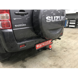 FA 0375-E Бизон Фаркоп на Suzuki Grand Vitara II 5 дверей 2005-2015. Требуется подрезка бампера. Тип шара: E (легкосъемный шар под квадрат). Нагрузки: 2600/120 кг. Не 