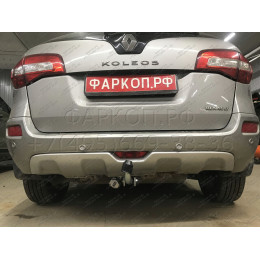 R092A GALIA Полностью оцинкованный фаркоп на Renault Koleos 2008-2016. Подрозетник убирается за бампер. Тип шара: A. Без выреза бампера. Нагрузки: 2000/100 кг, ма