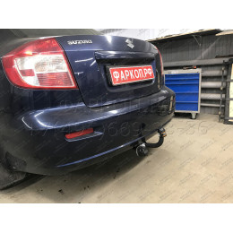 SZ 10 AVTOS Фаркоп на Suzuki SX4 седан 2006-2013 без подрезки бампера. Тип шара: A. Нагрузки: 1200/75 кг, масса фаркопа 19 кг (без электрики в комплекте)