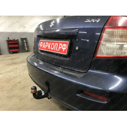 SZ 10 AVTOS Фаркоп на Suzuki SX4 седан 2006-2013 без подрезки бампера. Тип шара: A. Нагрузки: 1200/75 кг, масса фаркопа 19 кг (без электрики в комплекте)