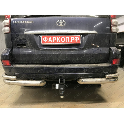 3011-E ORIS Фаркоп на Toyota Land Cruiser Prado 120 2002-2009, Toyota Land Cruiser Prado 150 2009-2023, Lexus GX470 2003-2009, Lexus GX460 2009-2023. Необходима подрезка бампера. Тип шара: E. Нагрузки: 2500/100 кг, масса фаркопа 11,5 кг (без электрики в к