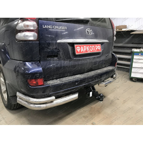 3011-E ORIS Фаркоп на Toyota Land Cruiser Prado 120 2002-2009, Toyota Land Cruiser Prado 150 2009-2023, Lexus GX470 2003-2009, Lexus GX460 2009-2023. Необходима подрезка бампера. Тип шара: E. Нагрузки: 2500/100 кг, масса фаркопа 11,5 кг (без электрики в к