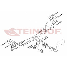 K-004 STEINHOF Фаркоп на Kia Ceed SW универсал 2007-2013 без снятия и подрезки бампера. Тип шара: AH (горизонтальное быстросъемное крепление шара на ключе). Н