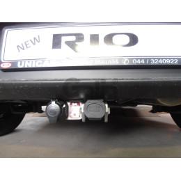 K037C GALIA Полностью оцинкованный фаркоп на Kia Rio III хетчбек/седан 2011-2017. Тип шара: C (горизонтальный съемный). Установка без снятия и выреза бампе