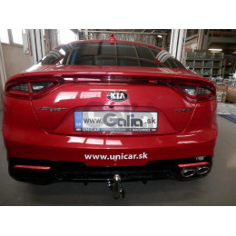 K045A GALIA Полностью оцинкованный фаркоп на Kia Stinger 2017-2023. Тип шара: A. Невидимый вырез бампера. Нагрузки: 1500/75 кг, масса фаркопа 18,02 кг