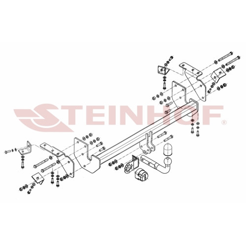 M-302 STEINHOF Фаркоп на Mitsubishi ASX 2010-2012 (без снятия и подрезки бампера), Mitsubishi ASX 2012-2022 (требуется подрезка бампера). Тип шара: A. Нагрузки: 1500/70 кг, масса фаркопа 19 кг (без электрики в комплекте)