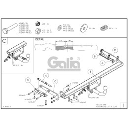 N053A GALIA Полностью оцинкованный фаркоп на Nissan Juke 2WD 2011-2019. Подрозетник убирается за бампер. Шар перекрывает противотуманную фару. Тип шара: A. Н