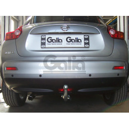 N053A GALIA Полностью оцинкованный фаркоп на Nissan Juke 2WD 2011-2019. Подрозетник убирается за бампер. Шар перекрывает противотуманную фару. Тип шара: A. Н