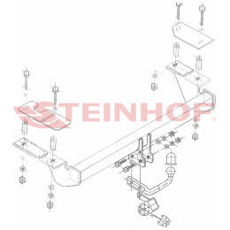 O-116 STEINHOF Фаркоп на Opel Astra III (H) хетчбек 3/5 дверей 03/2004-2009 без снятия и подрезки бампера. Тип шара: A. Нагрузки: 1650/75 кг, масса фаркопа 19,6 кг (без эле