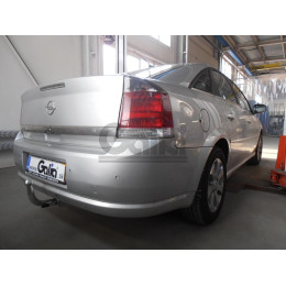 O045C GALIA Полностью оцинкованный фаркоп на Opel Vectra C седан/хетчбек 2002-2008. Подрозетник убирается за бампер. Тип шара: C (горизонтальный съемный). У