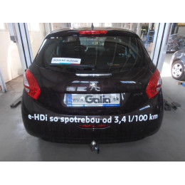 P042A GALIA Полностью оцинкованный фаркоп на Peugeot 208 хетчбек 2012-2019, Citroen C3 2016-. Подрозетник убирается за бампер. Тип шара: A. Невидимый вырез бампера