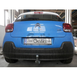P042A GALIA Полностью оцинкованный фаркоп на Peugeot 208 хетчбек 2012-2019, Citroen C3 2016-. Подрозетник убирается за бампер. Тип шара: A. Невидимый вырез бампера