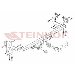 R-074 STEINHOF Фаркоп на Renault Kangoo II 2008-2021 без снятия и подрезки бампера. Тип шара: AH (горизонтальное быстросъемное крепление шара на ключе). Нагрузк