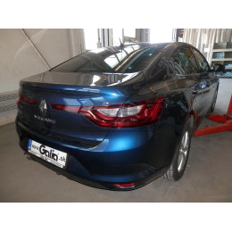 R100A GALIA Полностью оцинкованный фаркоп на Renault Megane GrandCoupe седан 2016-. Подрозетник убирается за бампер. Тип шара: A. Невидимый вырез бампера. Нагру