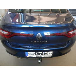 R100A GALIA Полностью оцинкованный фаркоп на Renault Megane GrandCoupe седан 2016-. Подрозетник убирается за бампер. Тип шара: A. Невидимый вырез бампера. Нагру