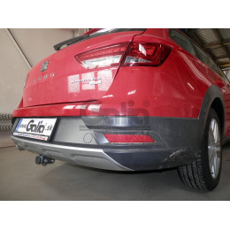S113A GALIA Полностью оцинкованный фаркоп на Seat Leon X-Perience универсал 2014-2020. Подрозетник убирается за бампер. Тип шара: A. Невидимый вырез бампера. Н
