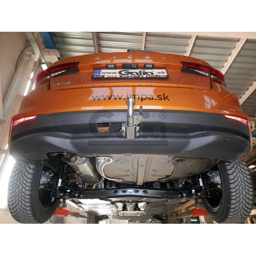 S143C GALIA Полностью оцинкованный фаркоп на Skoda Fabia IV хетчбек 2021-. Тип шара: C (горизонтальный съемный). Невидимый вырез бампера. Нагрузки: 1150/75 кг, масса фаркопа 11,55 кг