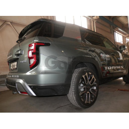 S145V GALIA Полностью оцинкованный фаркоп на KGM Torres 2023-, SsangYong Torres 2022-2023. Подрозетник убирается за бампер. Тип шара: AV (вертикальное быстросъемное 
