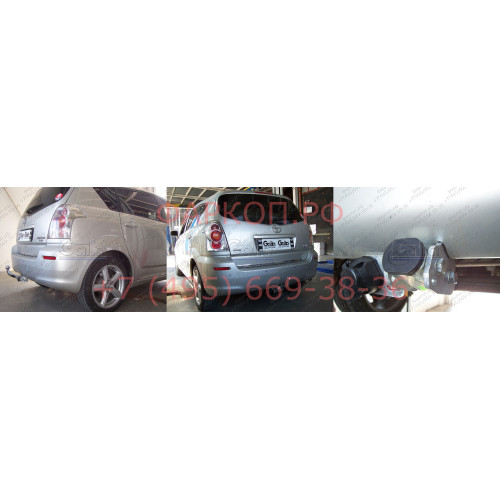 T053C GALIA Полностью оцинкованный фаркоп на Toyota Corolla Verso 2004-2009. Тип шара: C (горизонтальный съемный). Требуется подрезка бампера. Нагрузки: 1400/60 кг, масса фаркопа 16,36 кг