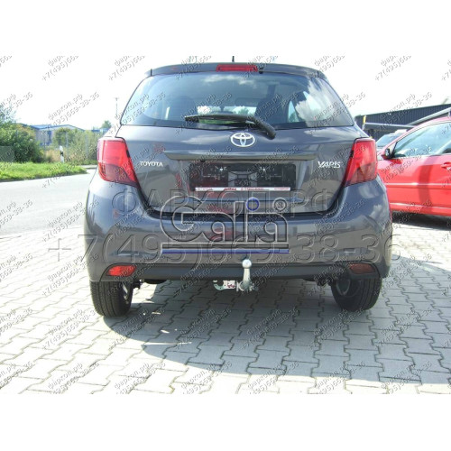 T069C GALIA Полностью оцинкованный фаркоп на Toyota Yaris 2014-2020. Тип шара: C (горизонтальный съемный). Установка без выреза бампера. Нагрузки: 1050/60 кг, масса фаркопа 14,6 кг