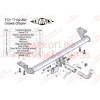 T102-BA TAVIALS ТСУ для Toyota Avensis T25 седан 2003-2008 без снятия и выреза бампера. Тип шара: C (оцинкованный, съемный). Нагрузки: 1500/75 кг, масса фаркопа 12,64 кг (без электрики в комплекте)