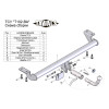 T102-BA TAVIALS ТСУ для Toyota Avensis T25 седан 2003-2008 без снятия и выреза бампера. Тип шара: C (оцинкованный, съемный). Нагрузки: 1500/75 кг, масса фаркопа 12,64 кг (без электрики в комплекте)