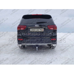 TCU00112N ТСС Фаркоп на Kia Sorento Prime 2018-2020. Требуется подрезка бампера. Тип шара: E (шаровый узел под американский квадрат с нержавеющим шаром). Нагр