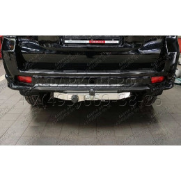 TCU00168 ТСС Фаркоп на Toyota Land Cruiser Prado 150 Black Onyx 2020-2023 с накладкой с надписью Land Cruiser без подрезки бампера. Тип шара: F. Нагрузки: 1800/120 кг