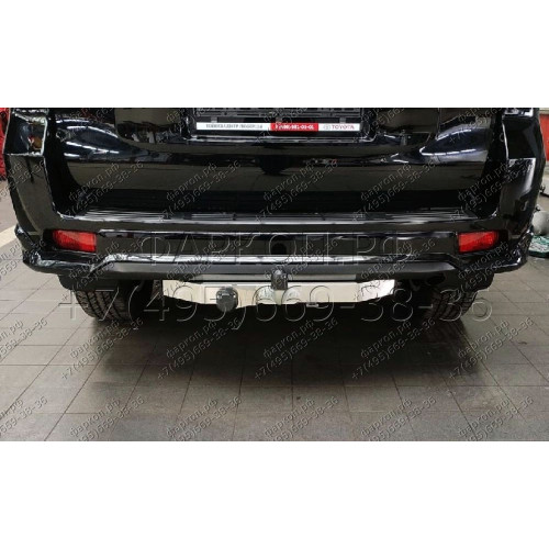 TCU00168 ТСС Фаркоп на Toyota Land Cruiser Prado 150 Black Onyx 2020-2023 с накладкой с надписью Land Cruiser без подрезки бампера. Тип шара: F. Нагрузки: 1800/120 кг