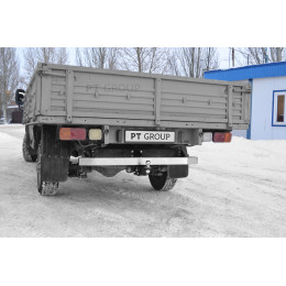 UPK-08-991124.00 PT GROUP Фаркоп с нержавеющей накладкой на УАЗ пикап 2008-, УАЗ Профи 2017- без подрезки бампера. Тип шара: E (легкосъемный шар под квадрат). 