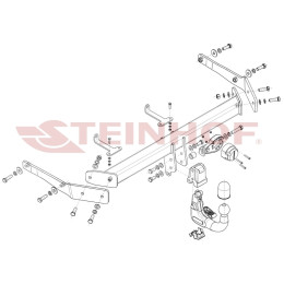 V-086 STEINHOF Фаркоп на Volkswagen ID.4 E21 05/2020-. Требуется подрезка бампера. Тип шара: AV (вертикальное быстросъемное крепление шара на ключе). Нагрузки: 140
