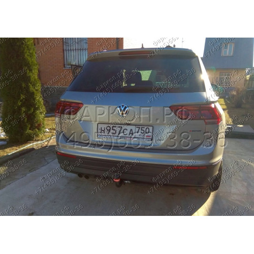 2155-A ORIS Фаркоп на Skoda Kodiaq 2017-2023, Volkswagen Tiguan II 2016-2024, Skoda Karoq 2017-, Seat Ateca 2016- без выреза в бампере. Тип шара: A. Нагрузки: 2530/100 кг, масса фаркопа 18 кг (без электрики в комплекте)