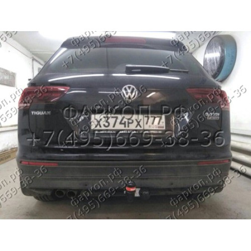 2155-A ORIS Фаркоп на Skoda Kodiaq 2017-2023, Volkswagen Tiguan II 2016-2024, Skoda Karoq 2017-, Seat Ateca 2016- без выреза в бампере. Тип шара: A. Нагрузки: 2530/100 кг, масса фаркопа 18 кг (без электрики в комплекте)