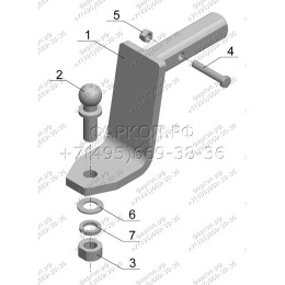 HR 01 AVTOS Фаркоп на Hummer H2 2003-2009 без подрезки бампера. Тип шара: H (несъемный сварной). Нагрузки: 2500/150 кг, масса фаркопа 13,5 кг (без электрики в компл