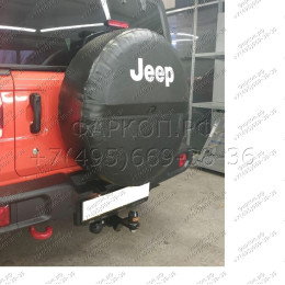 TCU00134 ТСС Фаркоп на Jeep Wrangler JL 2018- без подрезки бампера. Тип шара: E (шаровый узел под американский квадрат). Нагрузки: 3500/150 кг