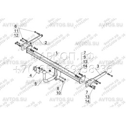 SZ 10 AVTOS Фаркоп на Suzuki SX4 седан 2006-2013 без подрезки бампера. Тип шара: A. Нагрузки: 1200/75 кг, масса фаркопа 19 кг (без электрики в комплекте)