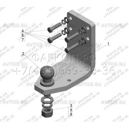 TY 35 AVTOS Фаркоп на Toyota Land Cruiser 76 1989-1998 без снятия и подрезки бампера. Тип шара: E. Нагрузки: 2000/100 кг (без электрики в комплекте)