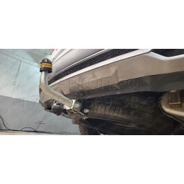91008-A MOTODOR Фаркоп с оцинкованным шаром на Kia Sorento 2020-, Hyundai Santa Fe IV рестайлинг 2021-2023. Необходима подрезка бампера. Тип шара: A. Нагрузки: 2000/100 кг, ма