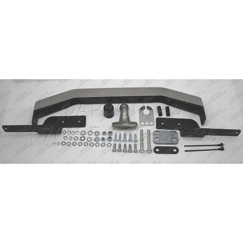 3090-FL ORIS Тюнинговый фаркоп с металлической накладкой на Toyota Land Cruiser Prado J150 2010-2023, Lexus GX460 2010-2014 без выреза в бампере. Тип шара: F. Нагрузки: 2000/120 кг, масса фаркопа 21 кг (без электрики в комплекте)