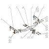 3090-FL ORIS Тюнинговый фаркоп с металлической накладкой на Toyota Land Cruiser Prado J150 2010-2023, Lexus GX460 2010-2014 без выреза в бампере. Тип шара: F. Нагрузки: 2000/120 кг, масса фаркопа 21 кг (без электрики в комплекте)
