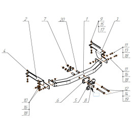 3090-FL ORIS Тюнинговый фаркоп с металлической накладкой на Toyota Land Cruiser Prado J150 2010-2023, Lexus GX460 2010-2014 без выреза в бампере. Тип шара: F. Нагрузки: 2000/120 кг