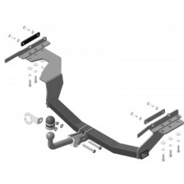 91402-A MOTODOR Фаркоп с оцинкованным шаром на Nissan X-Trail T31 2007-2015 без выреза в бампере. Тип шара: A. Нагрузки: 1500/75 кг, масса фаркопа 20 кг (без электрики 