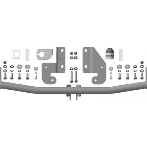 90910-A MOTODOR Фаркоп с оцинкованным шаром на Hyundai Solaris седан/хетчбек 2010-2017 (необходима подрезка бампера), Kia Rio III седан/хетчбек 2011-2017 (необходима подрезка бампера). Тип шара: A. Нагрузки 1200/75 кг, масса фаркопа 15,7 кг (без электрики